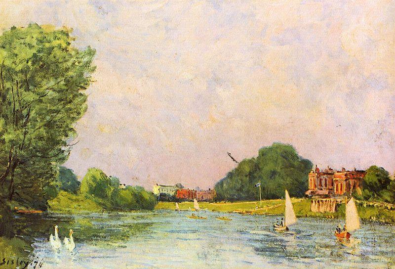 Alfred Sisley Themse bei Hampton Court oil painting image